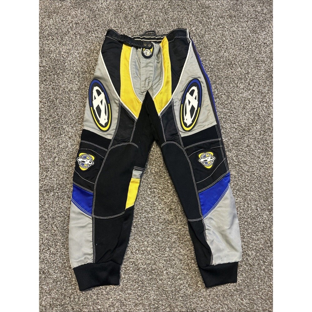 Answer Racing Stylus Motocross Riding Pants sz 22 Vintage Blue Yellow Grey
